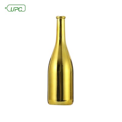 750ml golden sparking champagne glass bottle