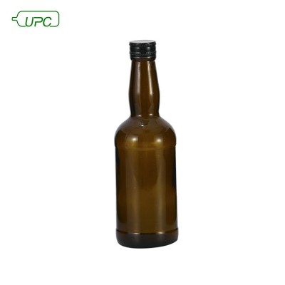 250ml black lid amber liquor glass bottle for wine