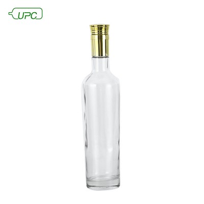 700ml custom gold cap clear rice wine glass bottles