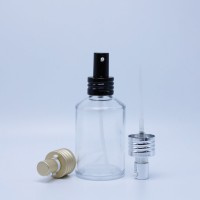 Oblique Shoulder Bottle Transparent Clear Empty Lotion Bottle With Pressure Bottle Cap and Screw Cap